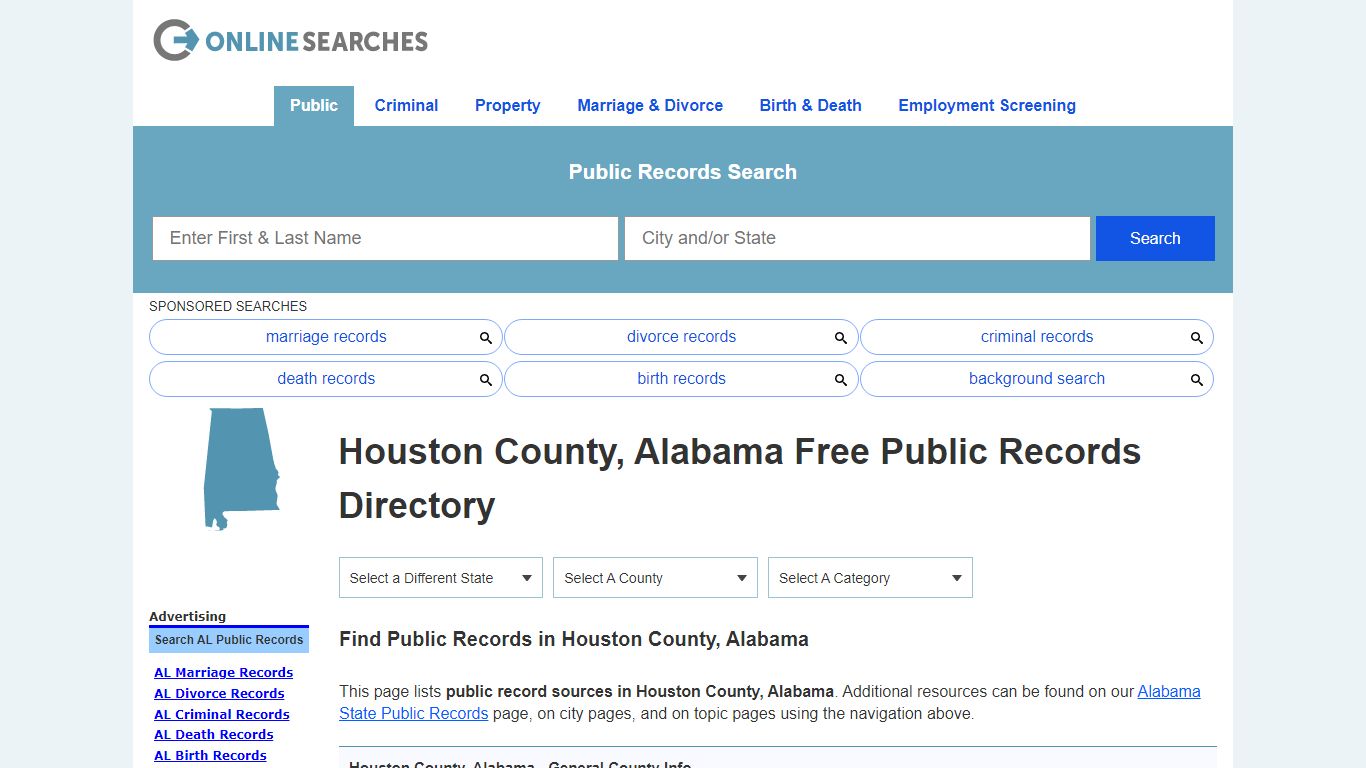 Houston County, Alabama Public Records Directory